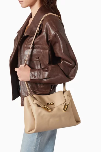 Rhea Double Buckle Shoulder Bag in Vegan Leather