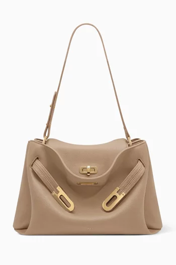 Rhea Double Buckle Shoulder Bag in Vegan Leather