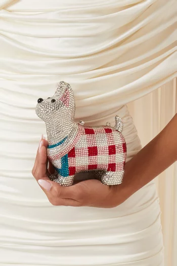 Eden Puppy Shape Crystal-embellished Clutch