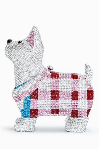 Eden Puppy Shape Crystal-embellished Clutch