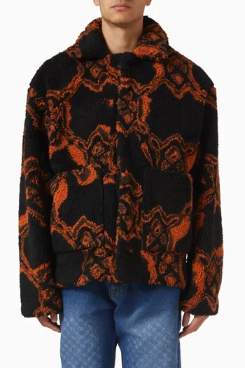 Burned Shield Jacket in Faux Fur