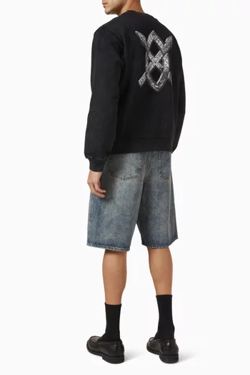 Textured Metallic Shield Sweater in Fleece