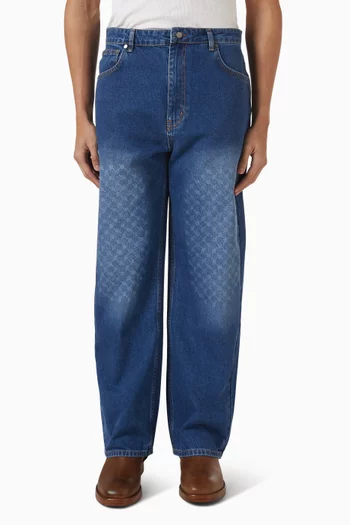 Faded Monogram Amba Jeans in Denim