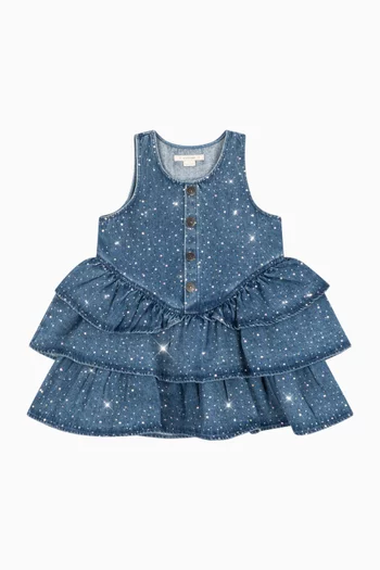 Elba Sparkle Dress in Organic Cotton-denim