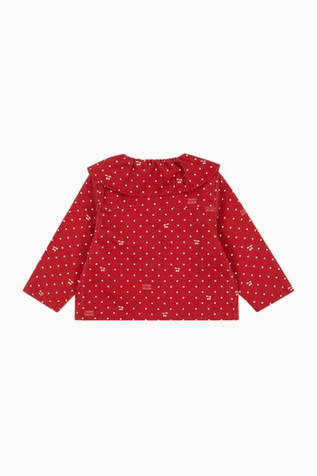 Magot Collar Jacket in Organic Cotton-denim