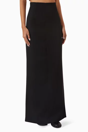 High-waist Column Maxi Skirt in Wool