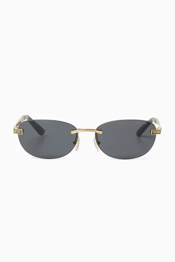 Oval Sunglasses in Metal