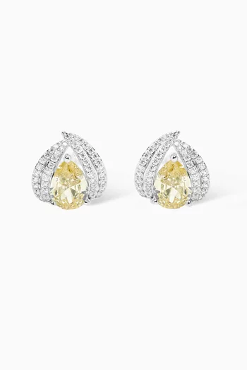 Pave Pear Cz Claw Earrings