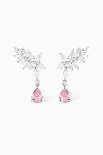 Cz Cluster Earrings in Metal