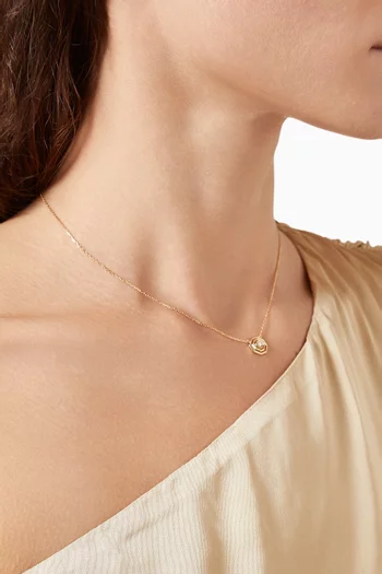 Barq Madar Diamond Necklace in 18kt Yellow Gold