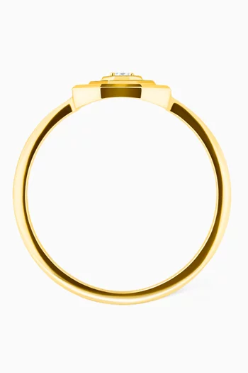 Barq Madar Diamond Ring in 18kt Yellow Gold