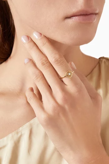 Barq Madar Diamond Ring in 18kt Yellow Gold