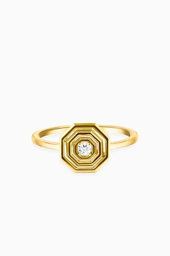Barq Madar Diamond Ring in 18kt Yellow Gold