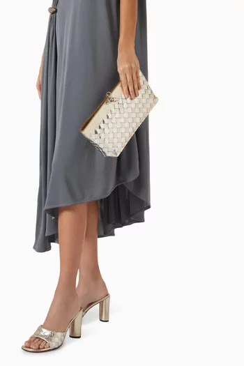 Andiamo Boat Pouch in Intrecciato Lamina Leather