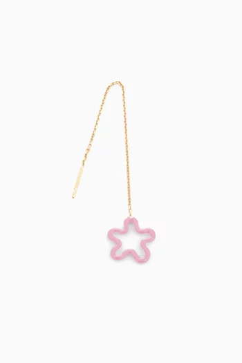 Flower Chain Single Earring in Enamel & 9kt Gold