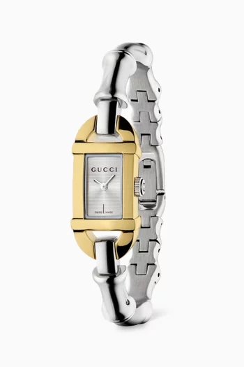 Bamboo Bracelet Watch in Gold-plated Stainless Steel, 22mm