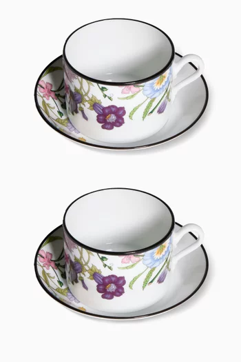 Flora Tea Cup & Saucer, Set of 2