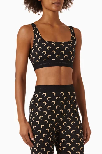 Moon-print Sports Bra in Jersey