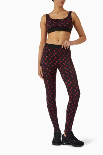Moon-print Sports Bra in Jersey