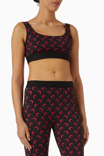Moon-print Sports Bra in Jersey