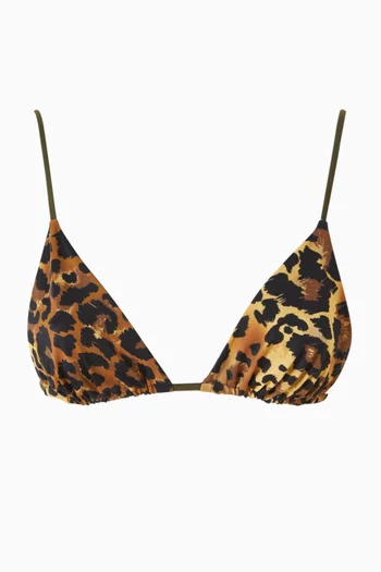 Konibo Leopard-print Bikini Top
