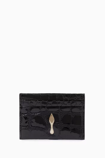 Bettina Cardholder in Croc-effect Patent Leather