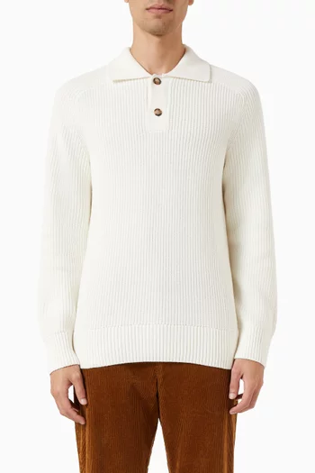 Ribbed Polo T-shirt in Knit