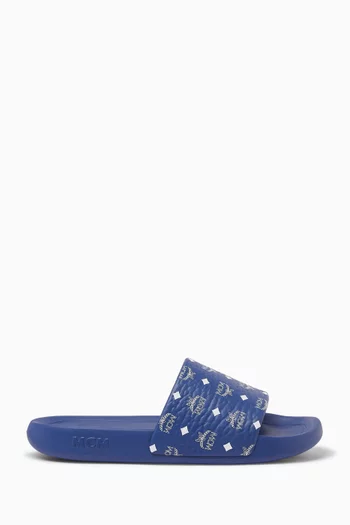 Monogram Print Slides in Rubber