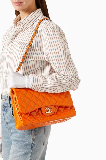 Double Flap Jumbo Bag in Quilted Patent Leather