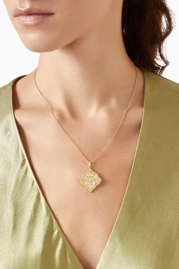 Izdihar Diamond Pendant Necklace in 18kt Yellow Gold