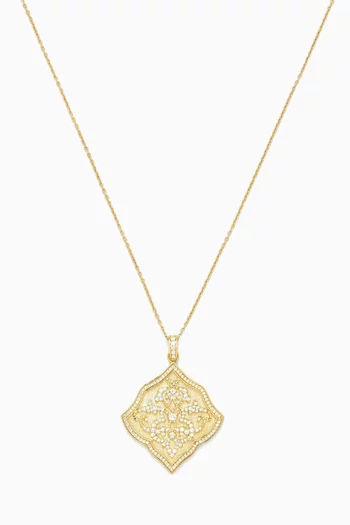 Izdihar Diamond Pendant Necklace in 18kt Yellow Gold