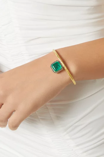 Emerald-cut Emerald Bangle in 18kt Yellow Gold
