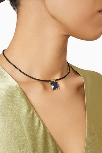 Cushion-cut Sapphire Necklace in 18kt Yellow Gold