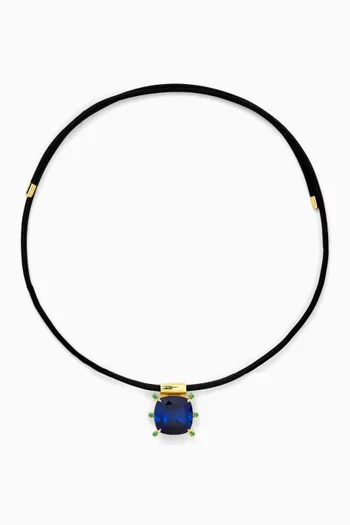 Cushion-cut Sapphire Necklace in 18kt Yellow Gold
