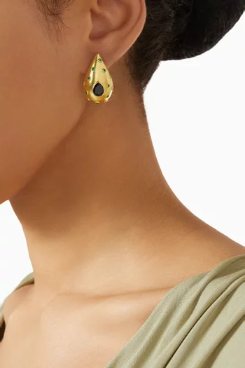 Hand-brushed Drop Earrings in 18kt Yellow Gold