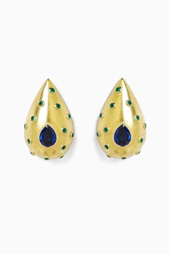 Hand-brushed Drop Earrings in 18kt Yellow Gold