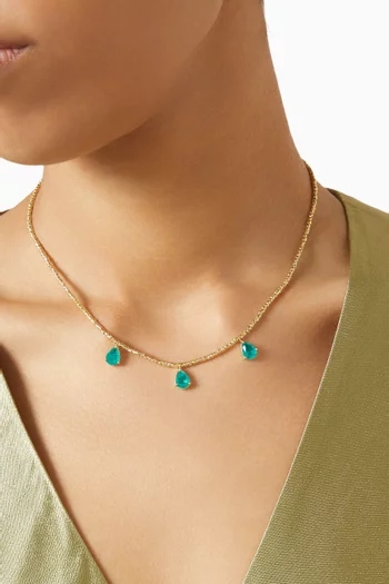 Hand-hammered Beads Station Necklace in 18kt Yellow Gold
