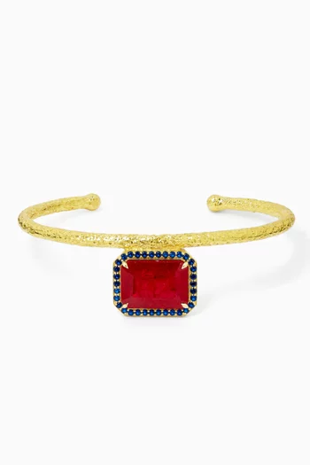 Emerald-cut Ruby Bangle in 18kt Yellow Gold