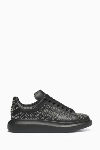 Oversized Eyelet Sneakers in Leather