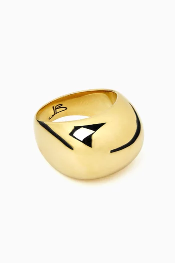 Tate Signet Ring in 14kt Gold-plated Steel