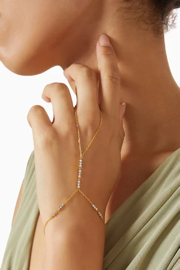 سوار بسلسلة يد فضة مطلية ذهب عيار 24