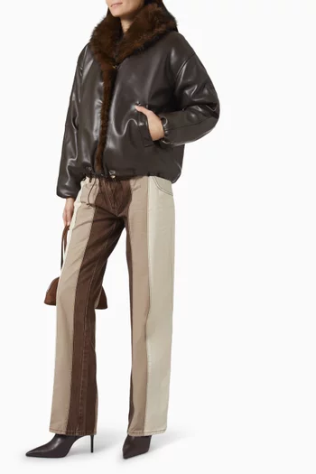 Oakley Faux-fur Bomber Jacket in Faux Leather