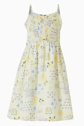 Piccolina Shirred Dress in Cotton