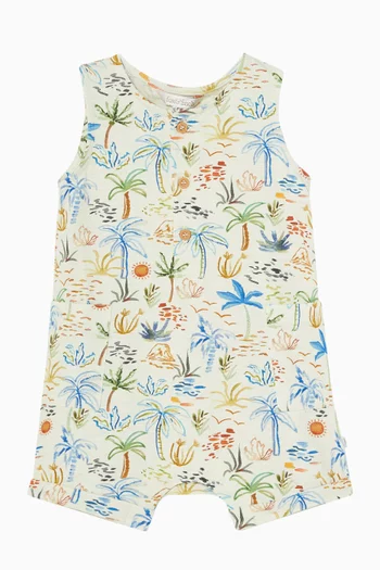 Havana Organic Button-up Romper in Cotton