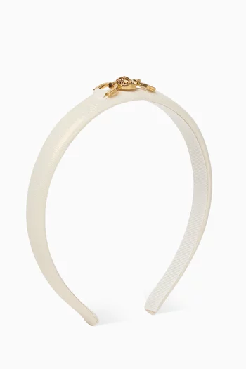 Logo Medusa Hair Band in Laminated Silk
