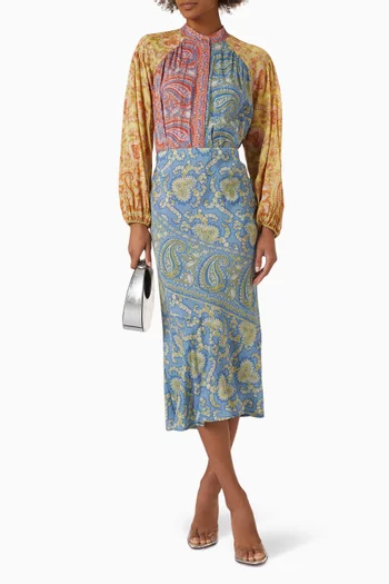 Caravane Midi Skirt in Silk-crepe