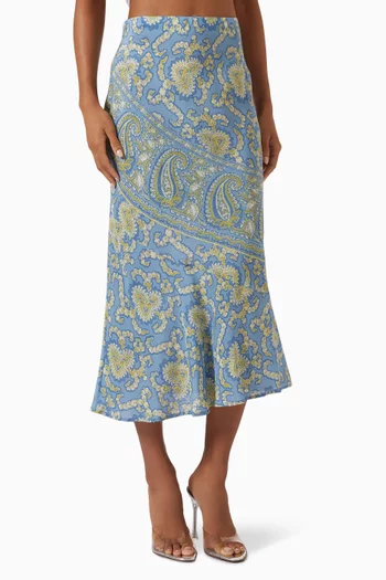 Caravane Midi Skirt in Silk-crepe