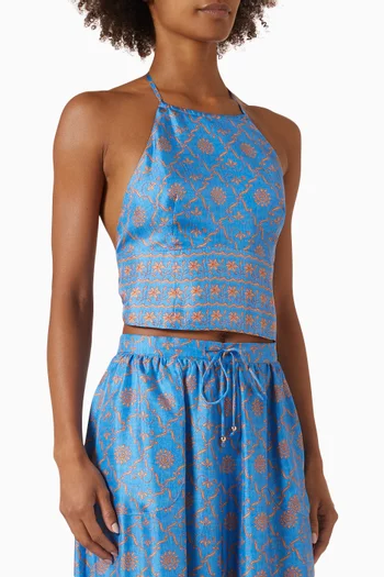 Serin Halter Top in Silk-twill