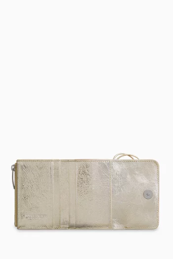 Andiamo Tri-fold Wallet in Intrecciato Lamina Leather