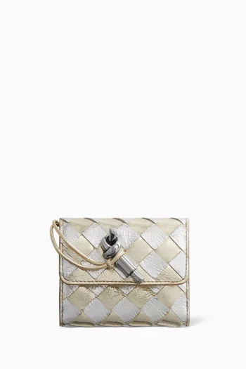 Andiamo Tri-fold Wallet in Intrecciato Lamina Leather